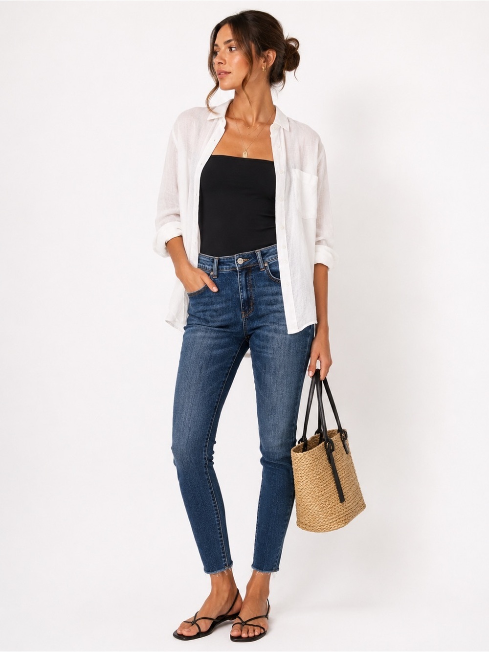 Pilcro Anthropologie Mid Rise Skinny Jeans Dark Wash Stretch Size 27